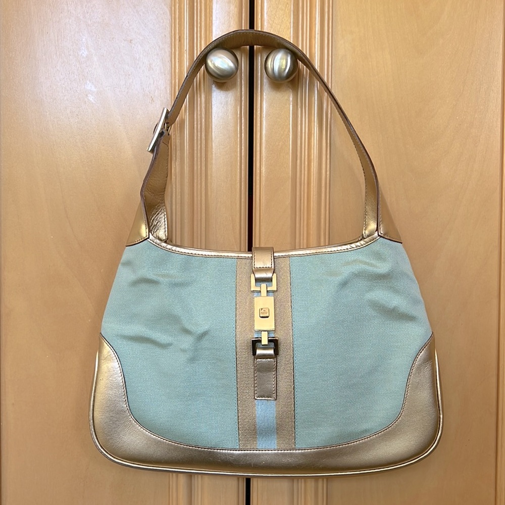 Gucci Canvas & Leather Jackie Shoulder Bag